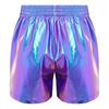 Children‘s Hip Hop Dance Shorts Metallic Finish Elastic Waistband Tear Away Side Buttons with Pockets for Stage Recital