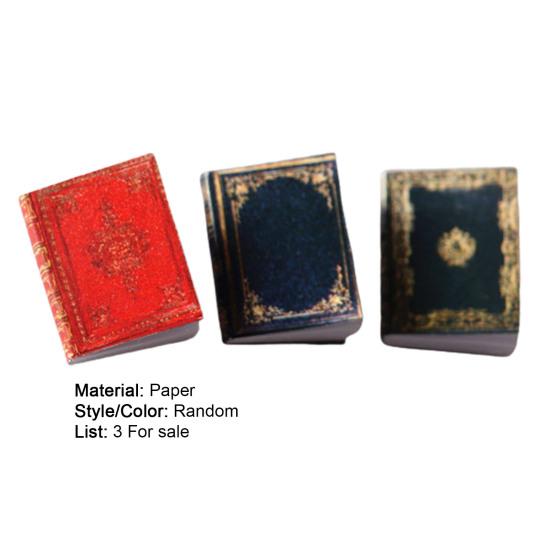 3 Pièces Maison de Poupée Livre Exquis Papier Facile à Utiliser 1:12 Livre Miniature Maison de Poupée Décoration Maison de Poupée