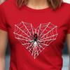 Black Widow with a Heart Web, Women's Short Sleeve T-and Kids Tshirt