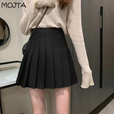 Summer Woman Skirt Style Pleated Skirt Chic Student High Waist A-line Skirt Woman