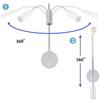 AC100-240V Silver 3W 3000K 4000K 6000K LED Reading Lights with EU USA Plug for Bed Headboard Desk Aluminum Goosene wall lamp