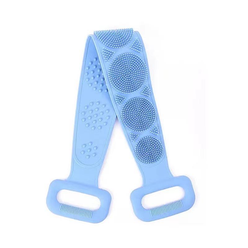 1 ST Kroppssvamp Silikonborstar Badhanddukar Skrubber Gnugga Ryggen Exfoliering Massage Duschbälte Förlängda Hudrengöringsborstar
