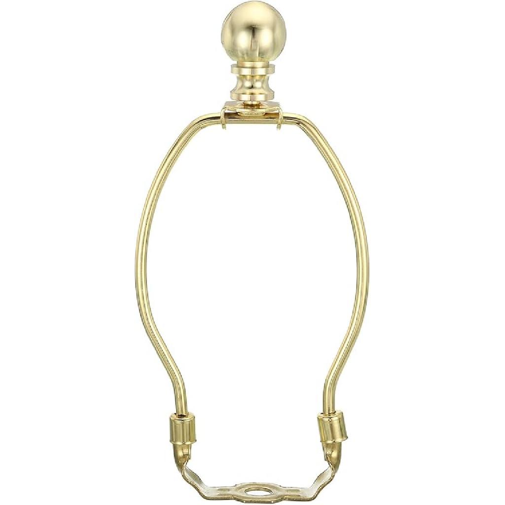 PATIKIL 9 Inch Lamp Harp Kit with Finial, 1 Set Detachable Shade Bracket Holder, DIY Lighting Accessories for Table Floor Lamps, Gold Tone