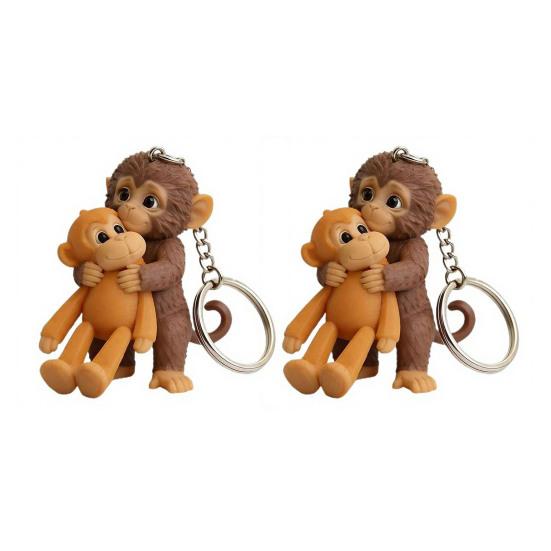 1/2Pcs Keychain Pendant Plush Monkey Charm Key Chain Keys Backpack Purse Car Bag Decoration Mini Accessory