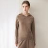 Autumn Winter Pure Cashmere Women's Hooded Loose Knit Sweater Pullover