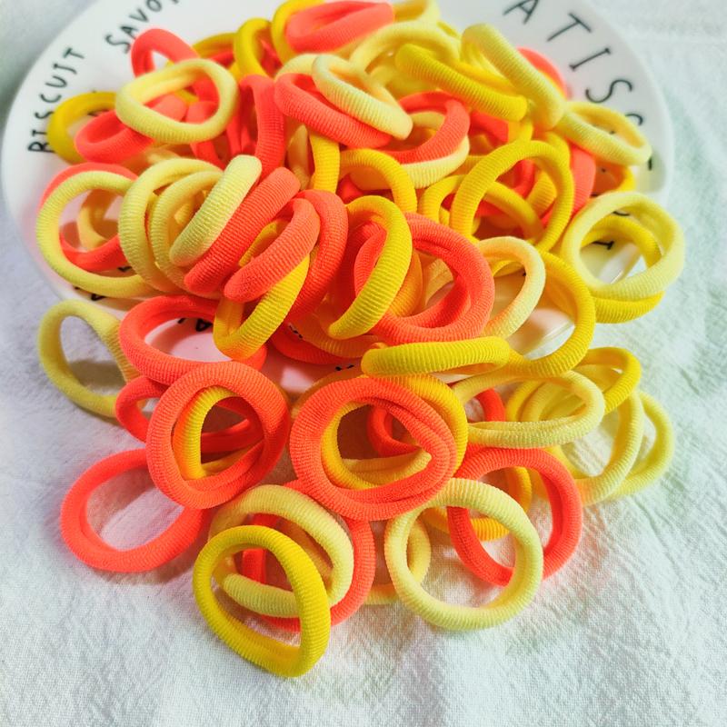 50/100pcs/Set Kids Colorful Nylon Elastic Hair Bands Ponytail Holder Hair Ties Gum Rubber Band Headband Girls Hair Accessories