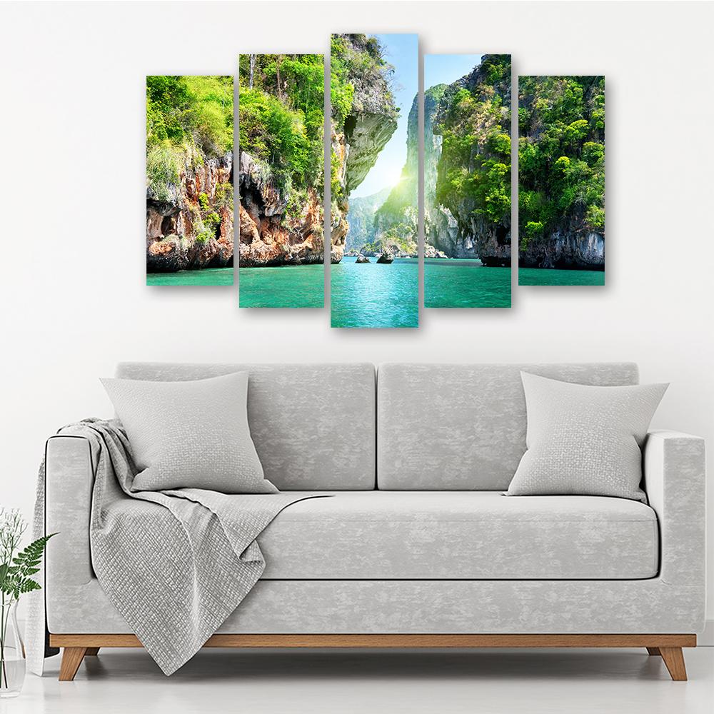 Pięcioczęściowy obraz na płótnie Tropikalna plaża