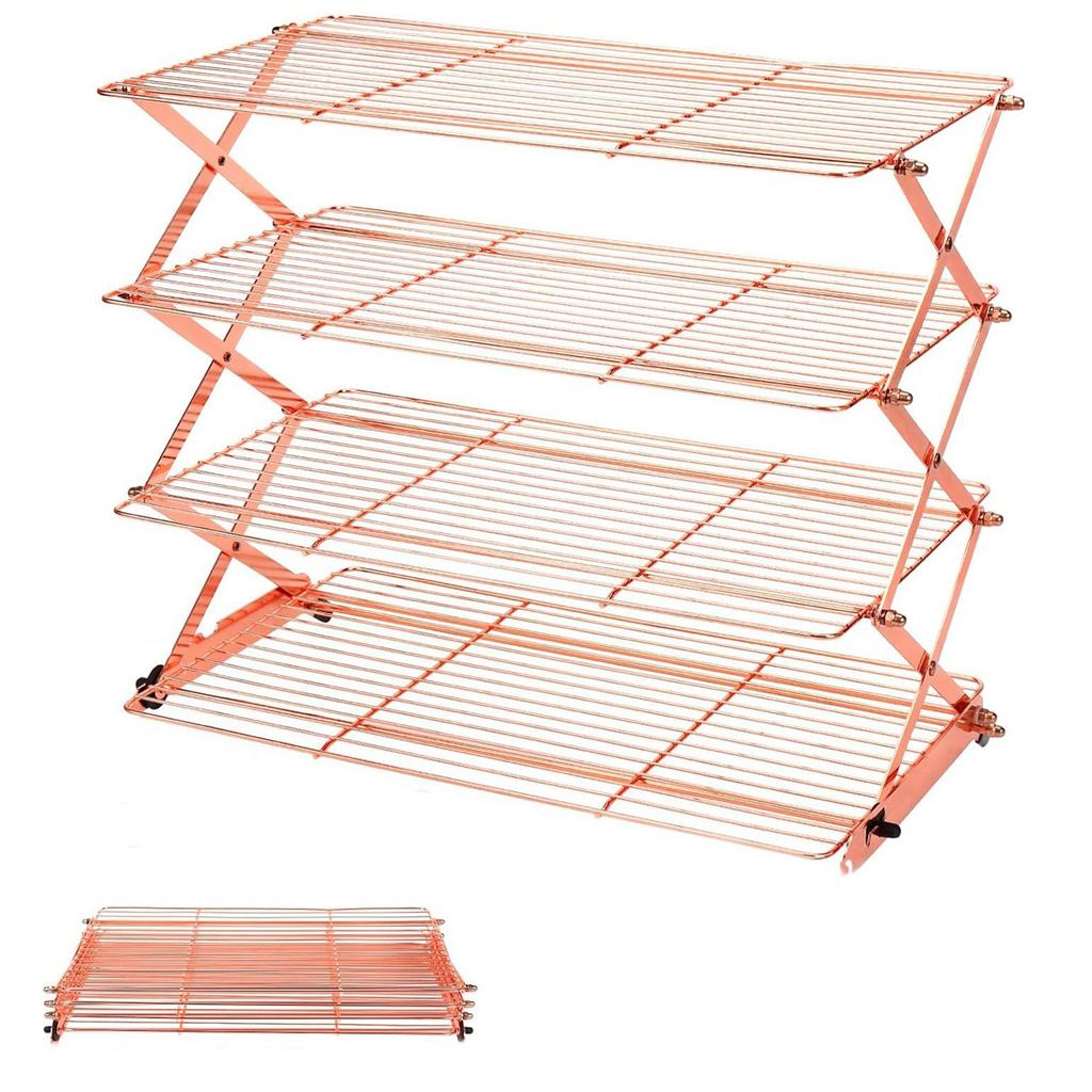 3/4 Klappgestell, Klappgestell für Grillen und Backen, Mehrschichtig für bequemere Aufbewahrung, In zwei Farben erhältlich