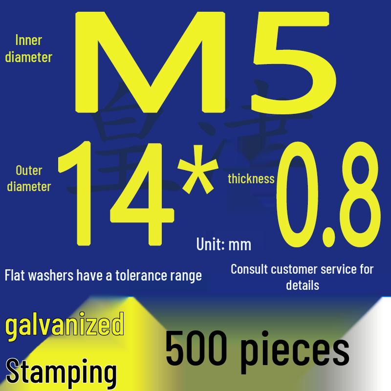 Heavy-Duty Galvanized Metal Flat Washers: Thickened Iron Rings M4 M5 M6 M8 M10