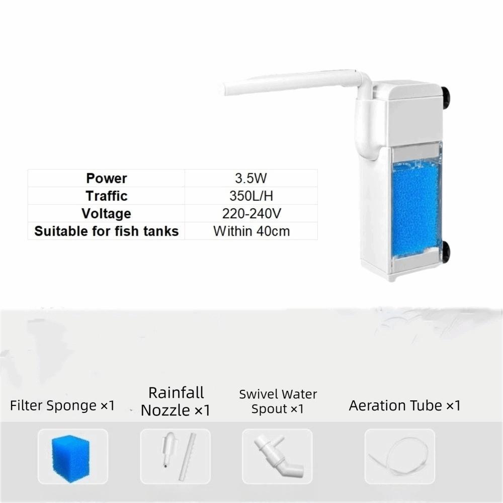 Silent Aquarium Water Pump with Suction Cup Oxygen Pump Submersible Filter Small Aquarium 3.5W