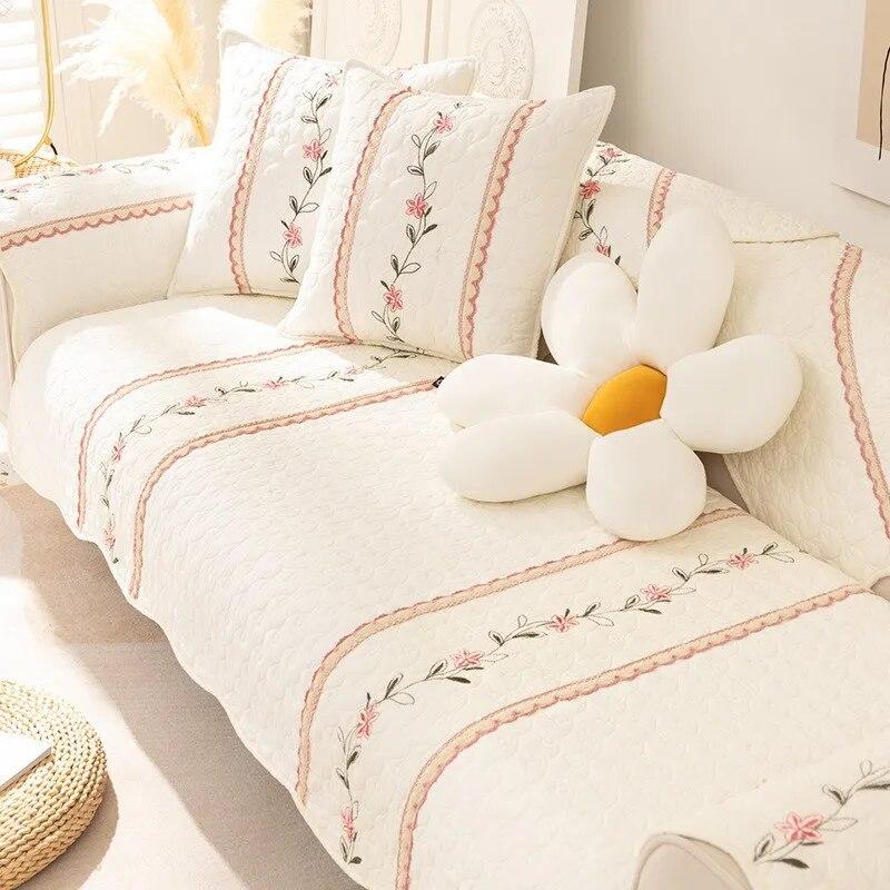 Cotton Modern Simple Non-Slip High-End Cushion Sofa Cover Cover Towel Sofa Cushion Pastoral Four Seasons Universal Pure