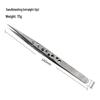 Stainless Steel Bent Tip Sandblasting/Bright Polish Repair Tweezers with Nine-Hole Hard Flat Tip