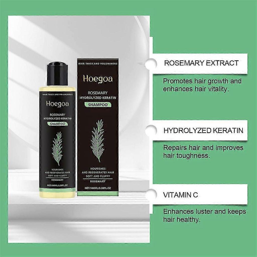 Tgideas Organic Rosemary Hair Growth Shampoo for Women and Men-Natural Thickening & Strengthening Shampoo with Hydrolyzed Keratin for Thinning Hair