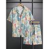 2026 Herren Kurzarmhemd Set Luxuriöser Retro Musterdruck Lässige Mode Täglich Sommerurlaub