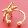1 Piece Glitter Rhinestone Decor Cute Starfish Pattern Ear Stud Clip Cuff Earring Gift