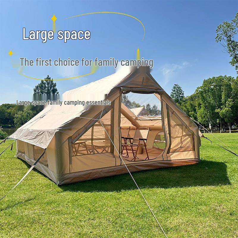Windproof PVC Inflatable Tent for 3-4 People with Thickened Air Columns