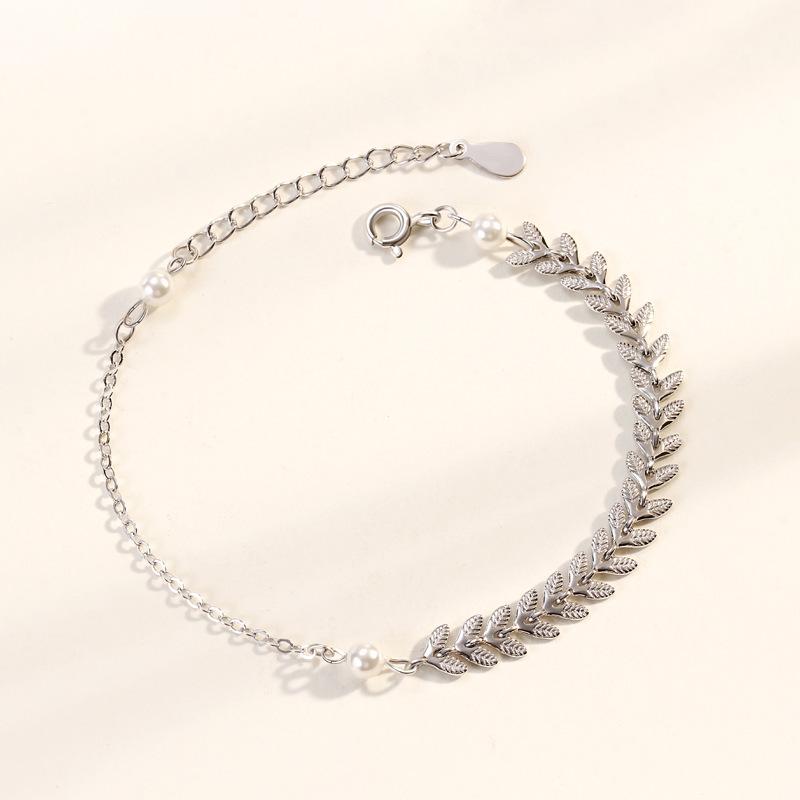 Creative Feather Wheat Ear Bracelet Simple Ankle Bracelet Small Fresh Bracelet Versatile Ins Mori Girlfriend Bracelet