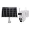 Solar Camera Dual Lens Security Camera for Outdoor 4G Connection AI Human Tracking APP Remote Viewing