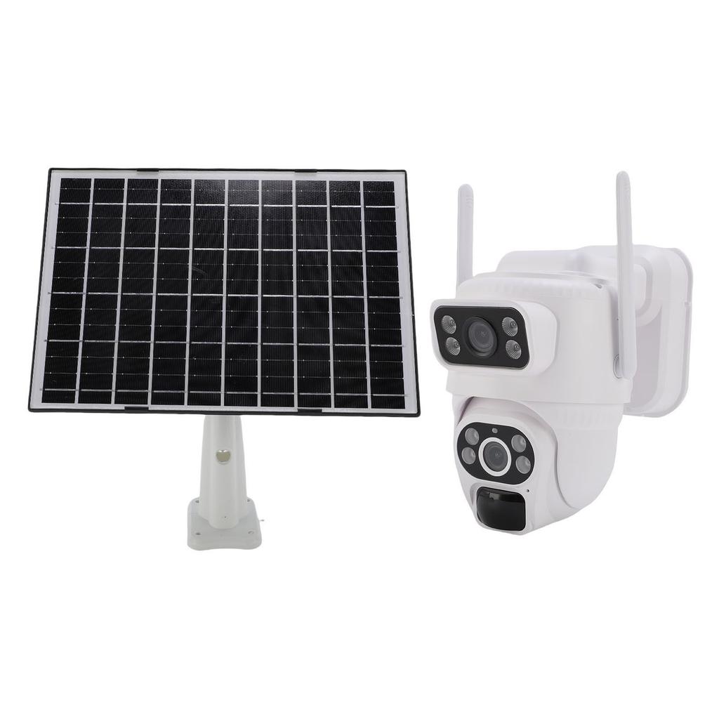 Solar Camera Dual Lens Security Camera for Outdoor 4G Connection AI Human Tracking APP Remote Viewing