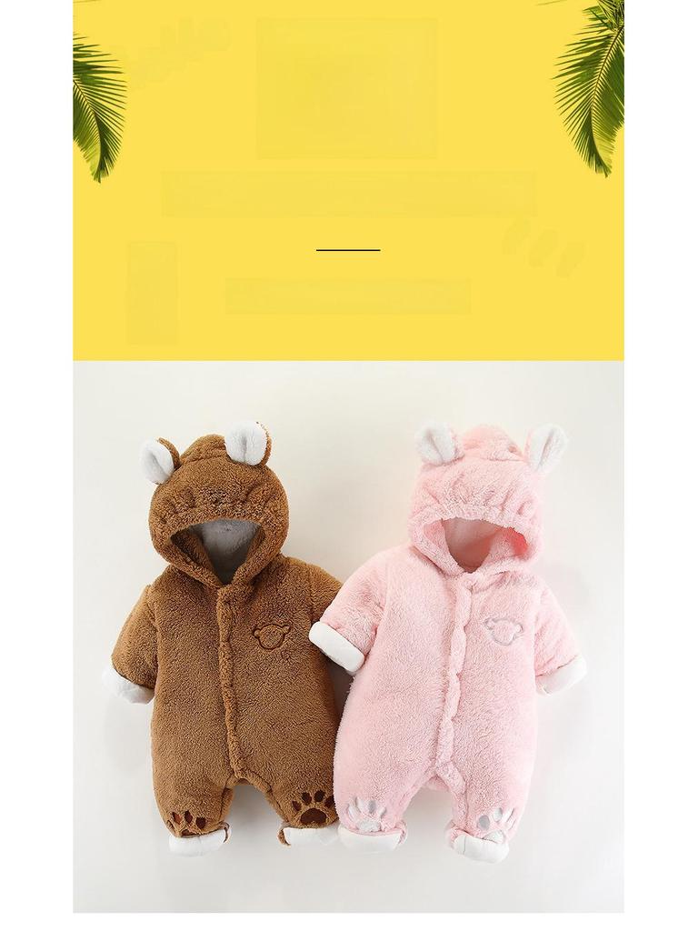 Thick, Warm Baby Cotton Romper for Autumn & Winter