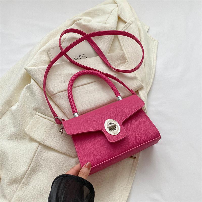 

Fashionable Minimalist Shoulder Bag For Women In Black White Green Orange And Pink рожевий