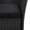 5 Piece Garden Dining Set with Cushions Poly Rattan Black