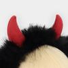 Fuzzy Devil Horn Headpiece Halloween Party Supply Furry Hairband With Lightweight Design Halloween Hair Ornaments