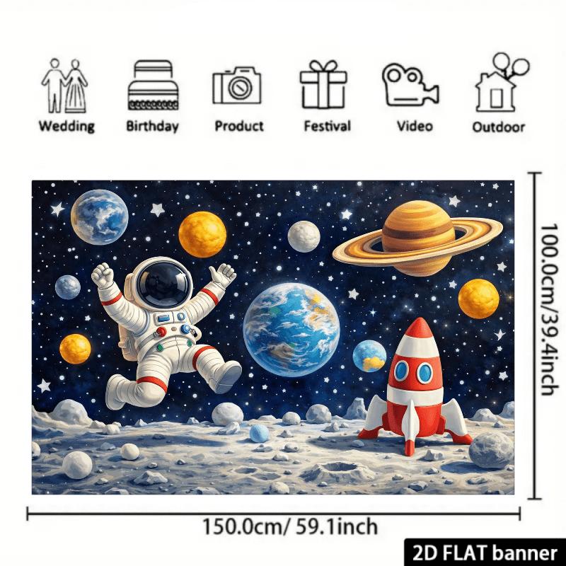 Rocket Launches 2D Flat Wall Fabric Suitable for Homes and Offices - Space-themed Decoration for Indoor and Outdoor Parties