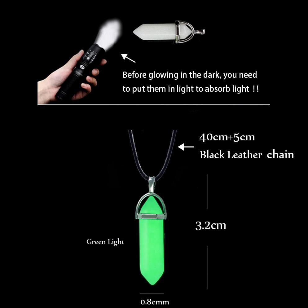 2 Stück/Set Leuchtende Sechseckige Säule Herz Anhänger Partner Magnetische Halskette Naturstein Geometrischer Anhänger Halskette Schmuck Geschenke