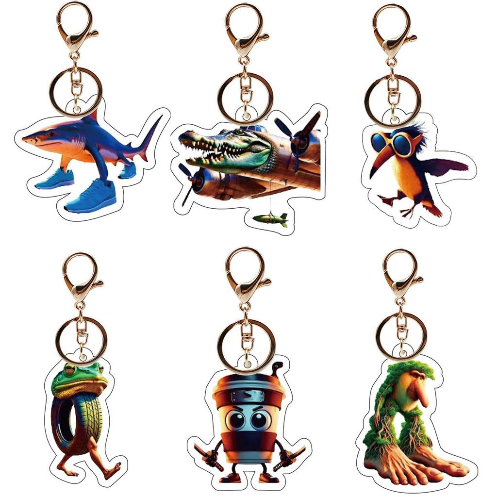 [Sky Color] 6-piece Set Thun Sahool Key Chain Acrylic Key Chain Mobile Phone Key