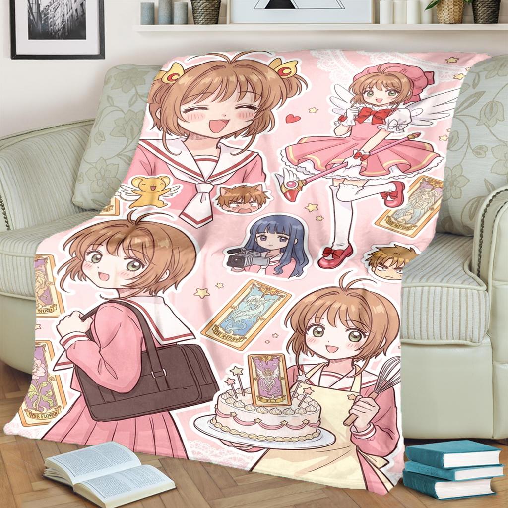Cardcaptor SakuraComfortable Warm Print Flannel Blanket for Chairs, Sofas, Beds, Bedrooms, Travel, Picnics-kwq104
