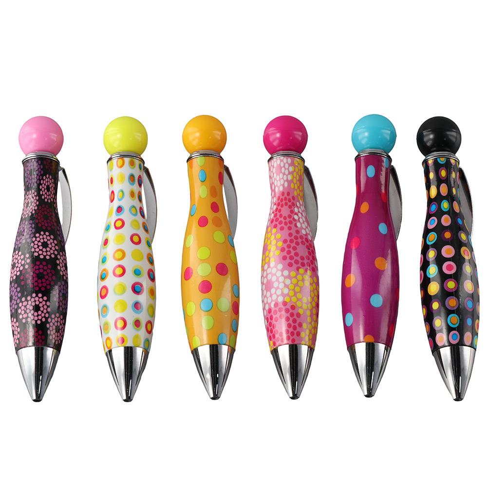 Gift 6 Pcs Short Fat Pens Black Ink 1.0mm Ballpoint Pen Fat Pens Office