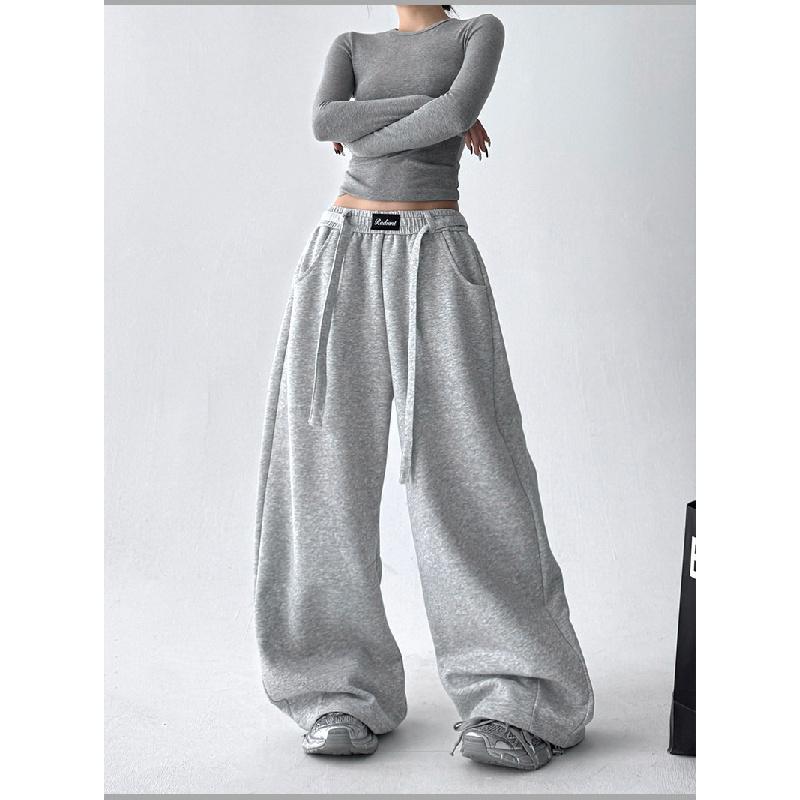 Women's Wide-Leg Casual Pants 2026 Spring/Autumn New Versatile Straight-Leg Slimming Loose Sports Trousers