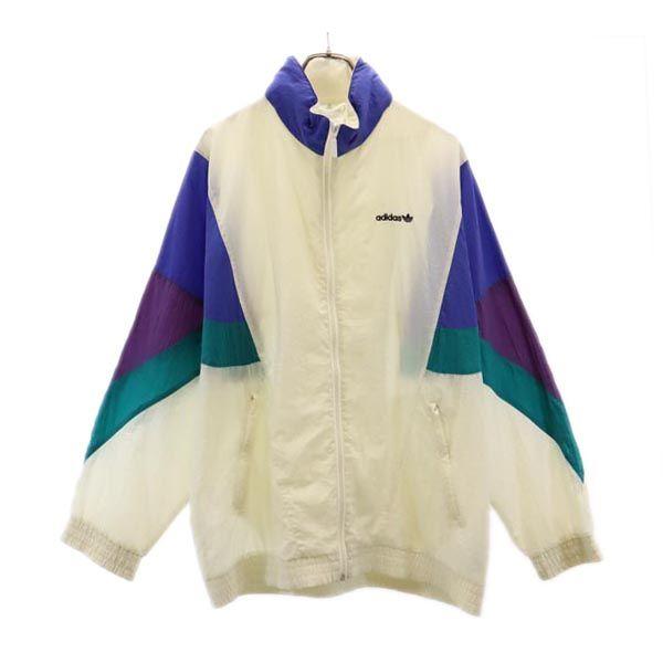 Adidas 80s Vintage International Flag Tag Nylon Jacket M Hood Men's Used