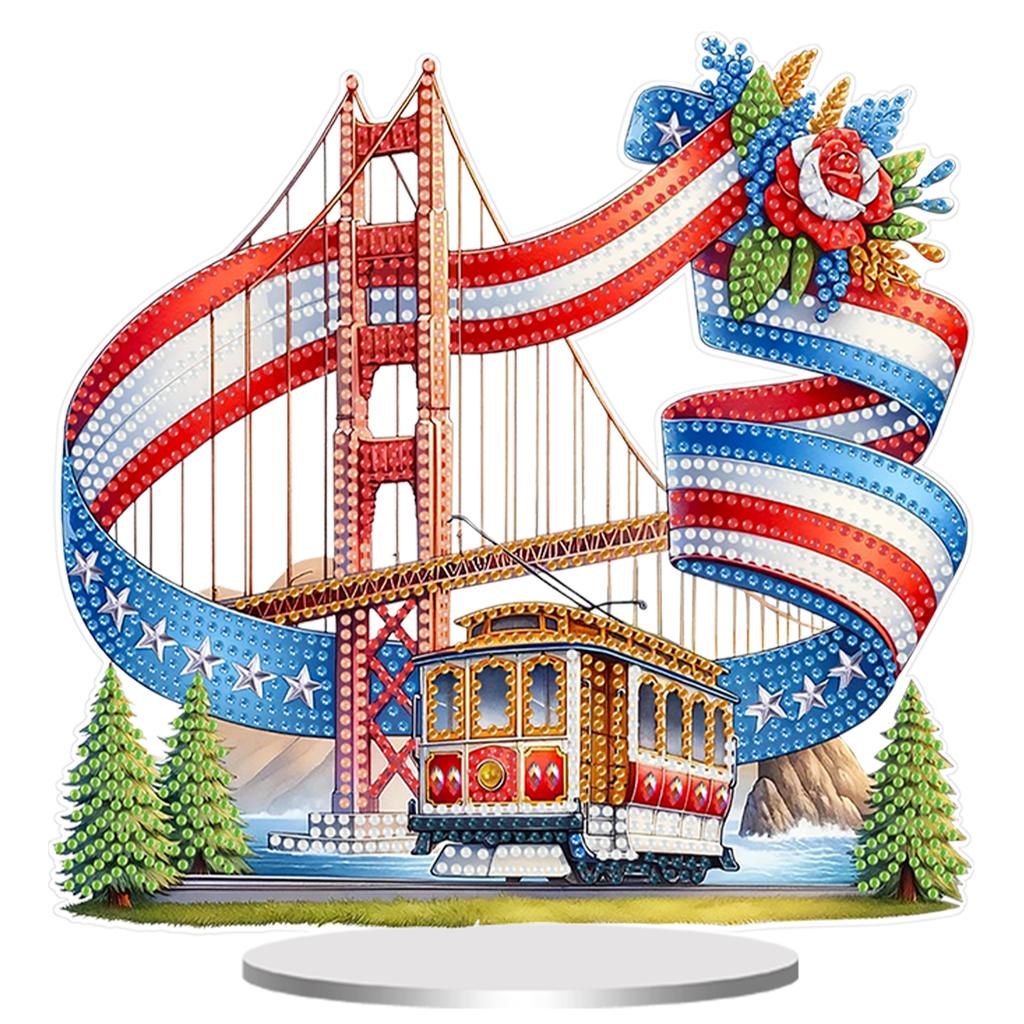 DIY 2D Flat Acrylic Desktop Diamond Art Kits Special-Shaped Drill 5D DIY Diamond Art Tabletop Decorations for Adults Beginner