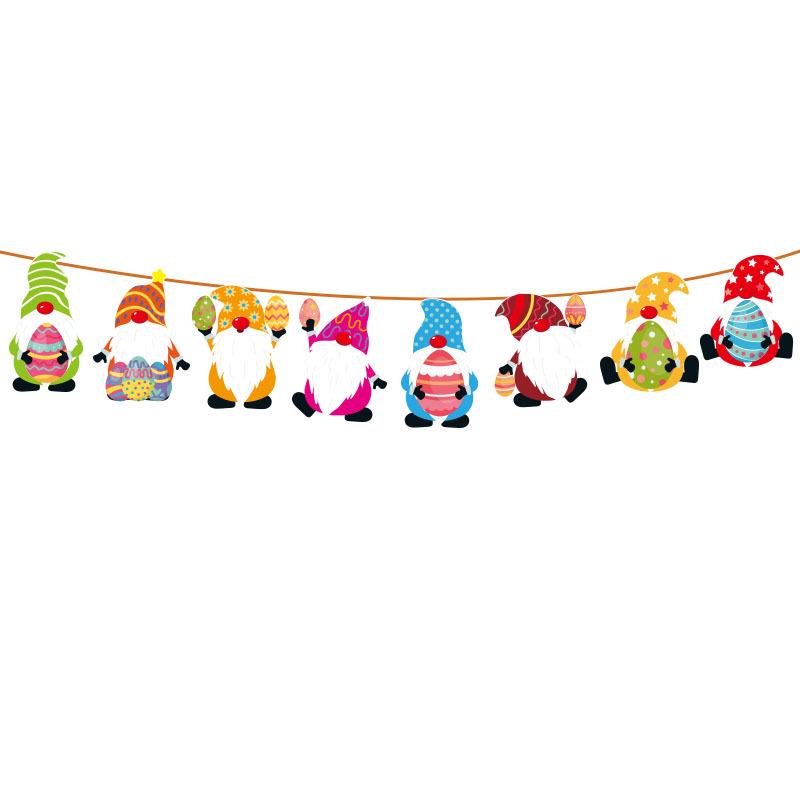 Easter Party Festival Decoration: Triangle Flag Banner for Garden Atmosphere