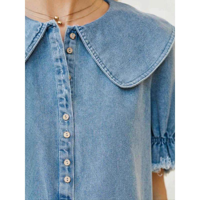 European and American New Fashion Casual Loose Short Sleeve Demin Dress Cowboy Short Sleeve Dress