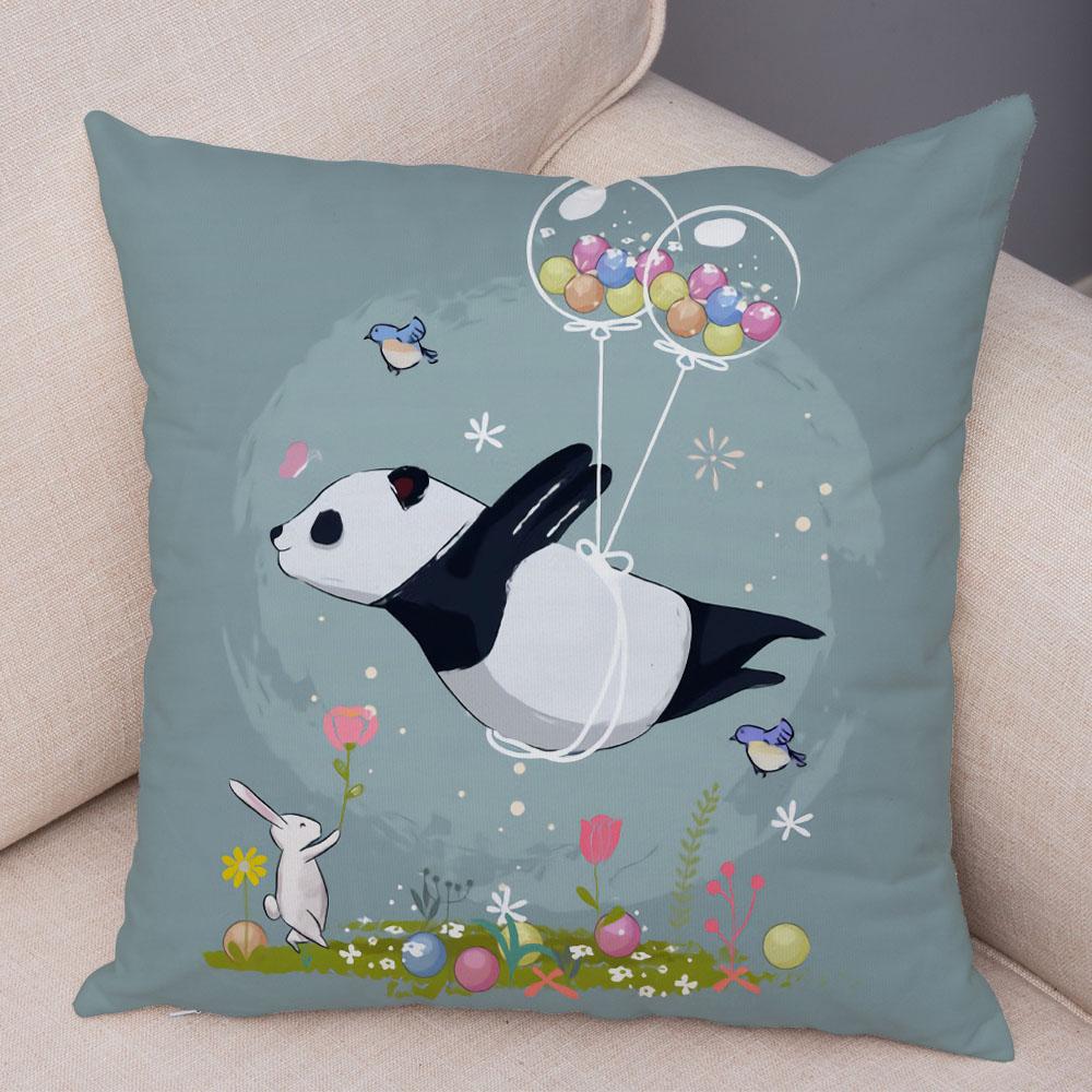 

Наволочка с изображением панды, детская комната, диван, домашняя автомобильная наволочка, украшение, милое животное, наволочка, украшение дома 40x40cm