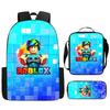 ROBLOX Themed Kids Backpack School Lightweight Durable Oxford Fabric Bag With Padded Straps Cartoon Print Grades 1-9