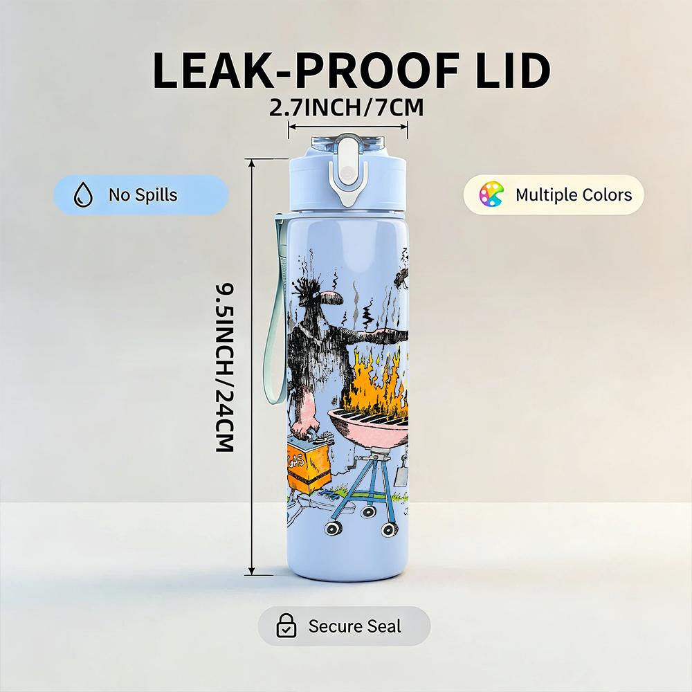 1PC Colorful Graffiti Street Art Collage Print 750ml Portable Sports Water Bottle Leakproof Gym Outdoor Travel Drink Cup