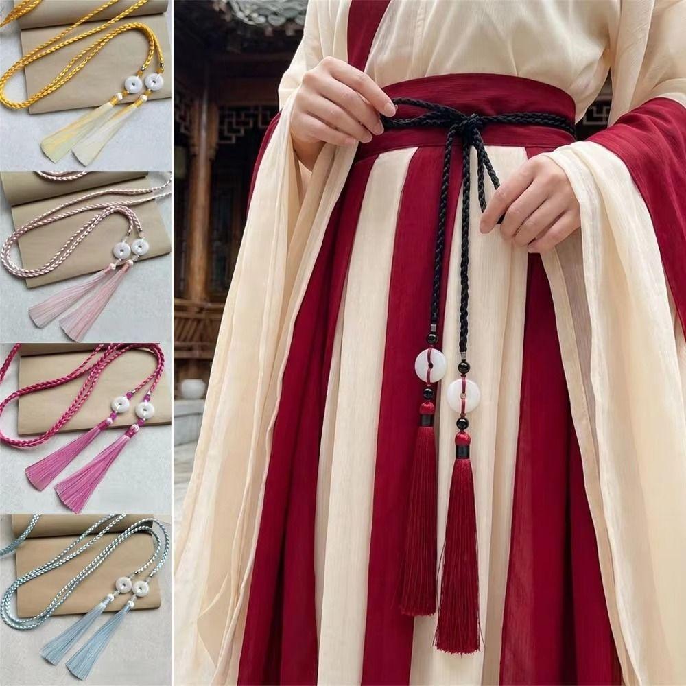 Chinese Style Hanfu Waist Tie Belt Pendant Tassel Waist Cord Retro Rope Waist Chain Waist Decor