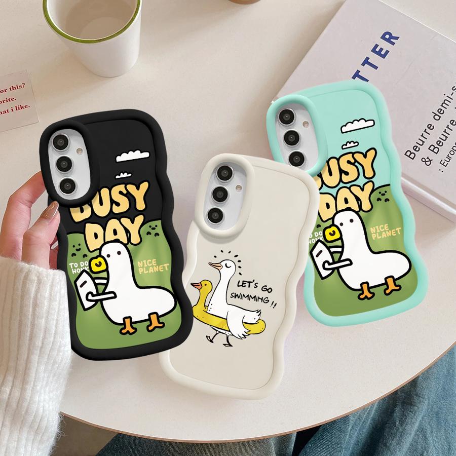 Soft Phone Cover Case for Samsung Galaxy A16 A52 A12 A13 A11 A21s A15 A14 A06 A04 A23 A05 A03 A33 A53 A22 Cartoon Duck