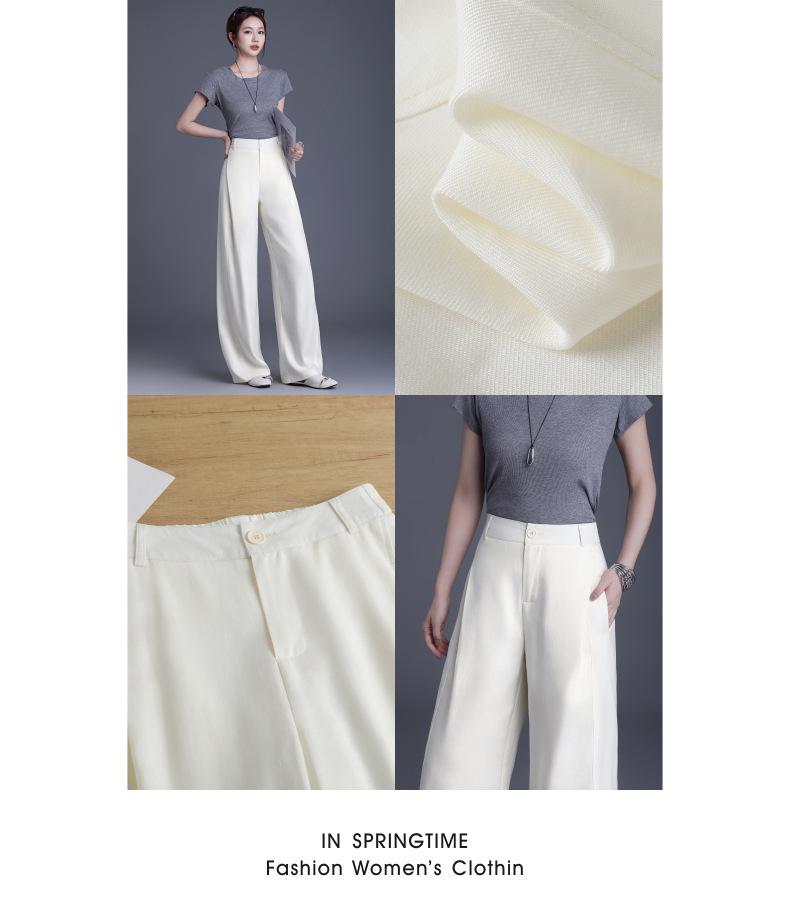 Women's 2026 High-Waisted Wide-Leg Lyocell Pants - Fashionable Loose-Fit Trousers with Elegant Drape