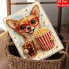 DIY Framed Pearl Painting Kit with Chihuahua Wearing Glasses Popcorn Soda 5D Sparkling Bead Art Canvas Ready to Display Home Decor Gift Idea