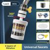 Kitchen Faucet Filter Extension, Rotatable, Detachable and Washable Six-layer Filter Head, Universal Water Splash-proof Filter Nozzle
