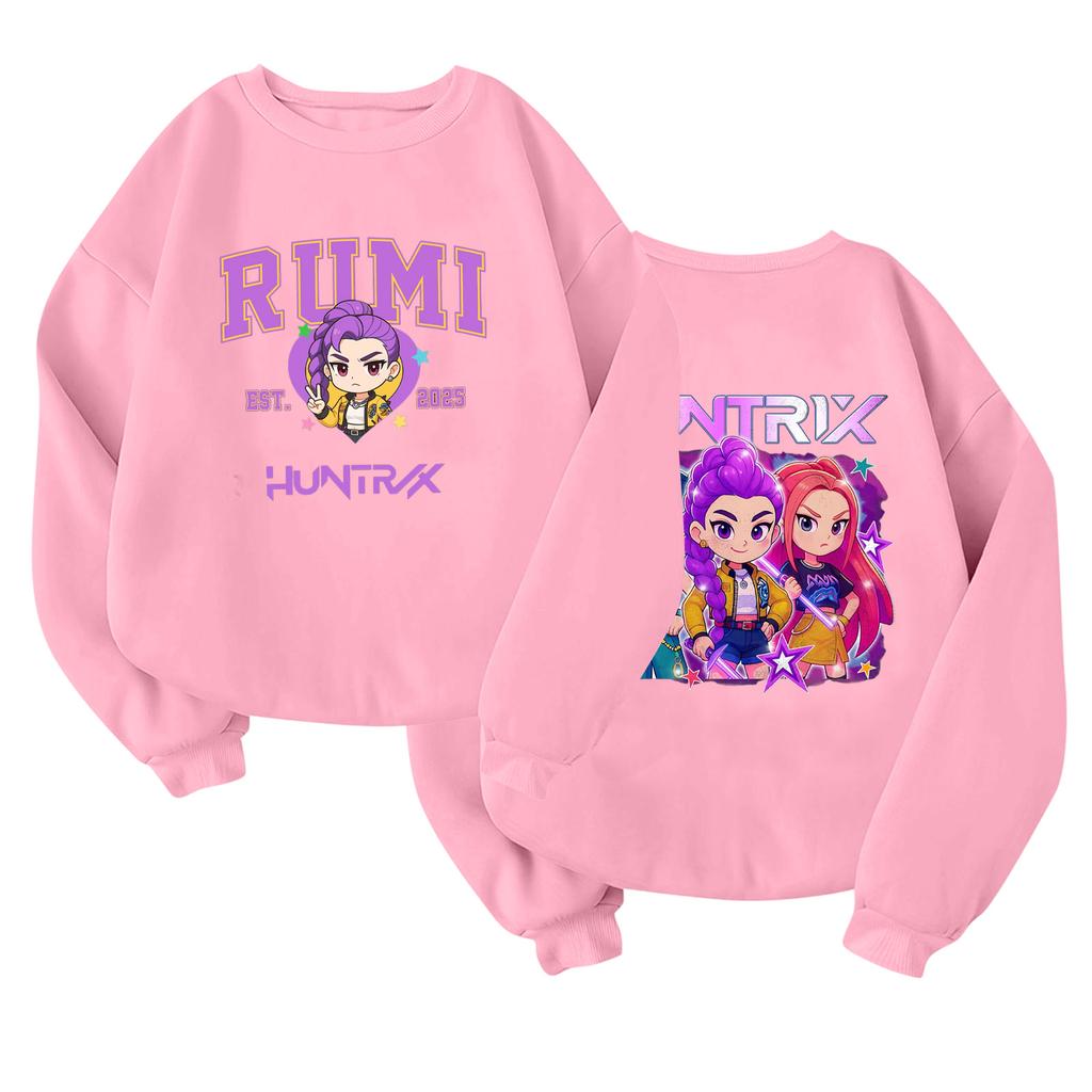 Children's Fashionable Lightweight Long-sleeved Round Neck Pullover With Pockets Printed Pullover