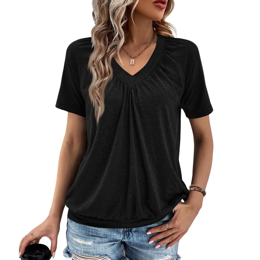 Tops For Women Short Sleeve V-Neck Casual T-Shirts