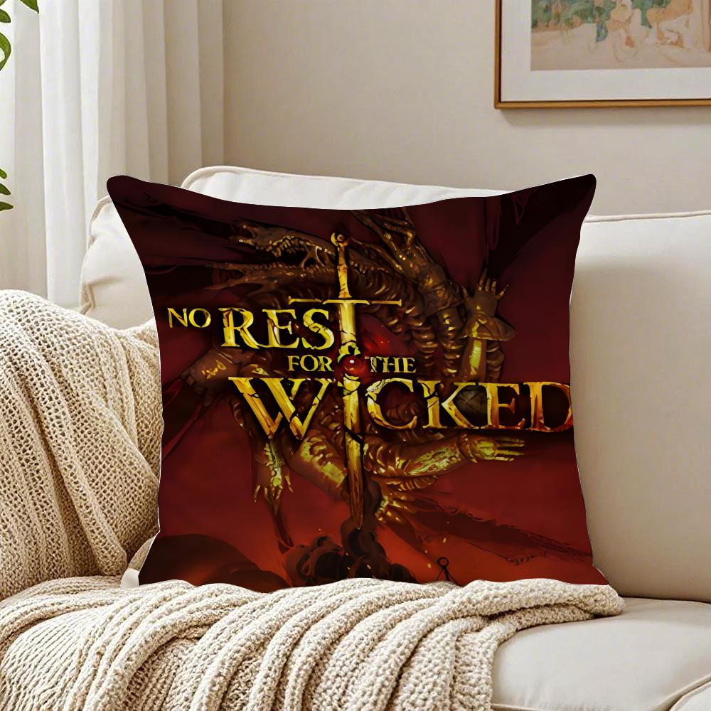game dark No RRest for the WWicked Cushion Cover Pillowcase Antidustmite living Room Sofa Decor Cushion Room