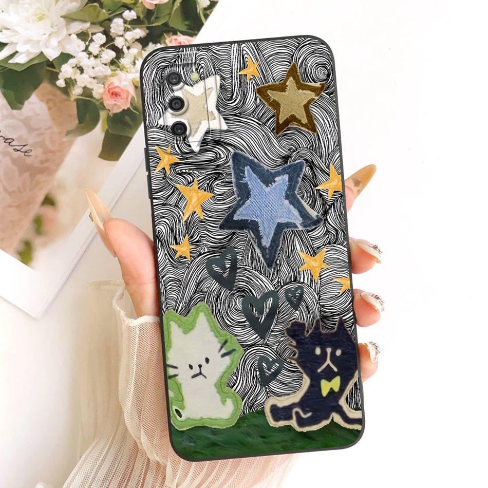 For Samsung Galaxy A03s Cute Cat Flower Cartoon Phone Case For Samsung A03S SM-A037G Shockproof Soft Silicone Covers Bumpers