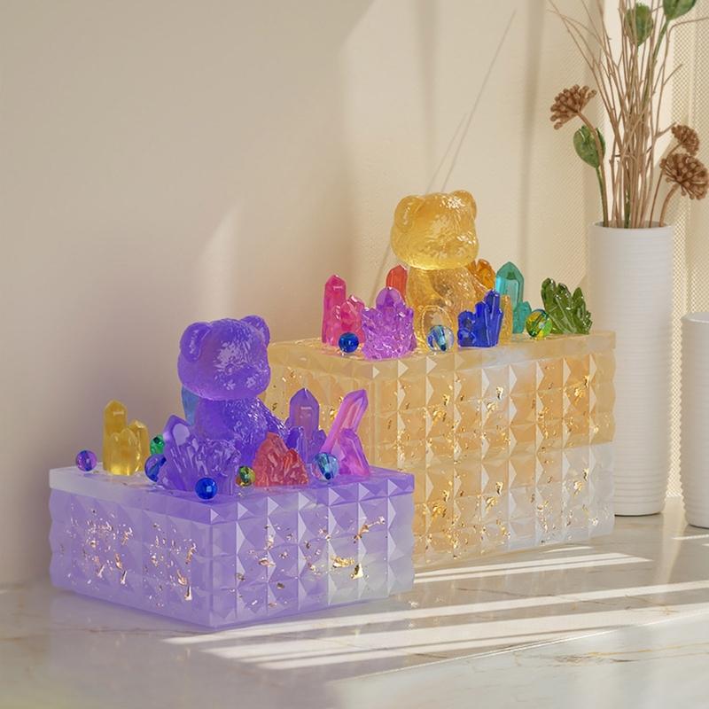 Square Rectangular Container Resin Molds Storage Box Mold Silicone Organizer Mold for DIY Epoxy Resin Trinkets Holder